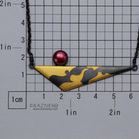 (C) KAZNESQ: Triangle Keum Boo oxidized silver necklace with hido