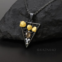 (C) KAZNESQ: Keum Boo star sapphire Art Noiveau necklace