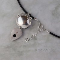 (C) KAZNESQ: Ammonite fossil pyrite silver pendant necklace