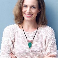 SALE: Russian Amazonite and Japanese patinaed red copper silver pendant necklace, color pendant