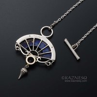 Tibetanite silver and shakudo Keum Boo necklace of plum blossom motif