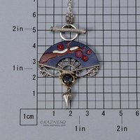 Tibetanite silver and shakudo Keum Boo necklace of plum blossom motif