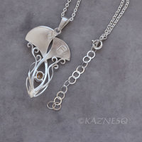 (C) KAZNESQ: Art Nouveau style Ginkgo Leaves Silver pendant necklace with Natura