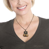 Lotus motif Alexandrite copper and silver rectangle pendant necklace