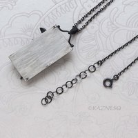 Sterling Silver Framed Flower Pendant - Handmade Black and White Botanical Necklace