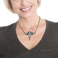 Rainbow Quartz Angel Wings Necklace – Sterling Silver Handmade Pendant