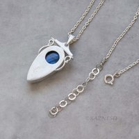 Blue Labradorite Teardrop Pendant Necklace | Sterling Silver | Handmade Gemstone Jewelry