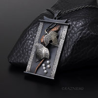 Wabi-Sabi Wild Grape Necklace — oxidized Silver & Copper Nature Inspired Pendant