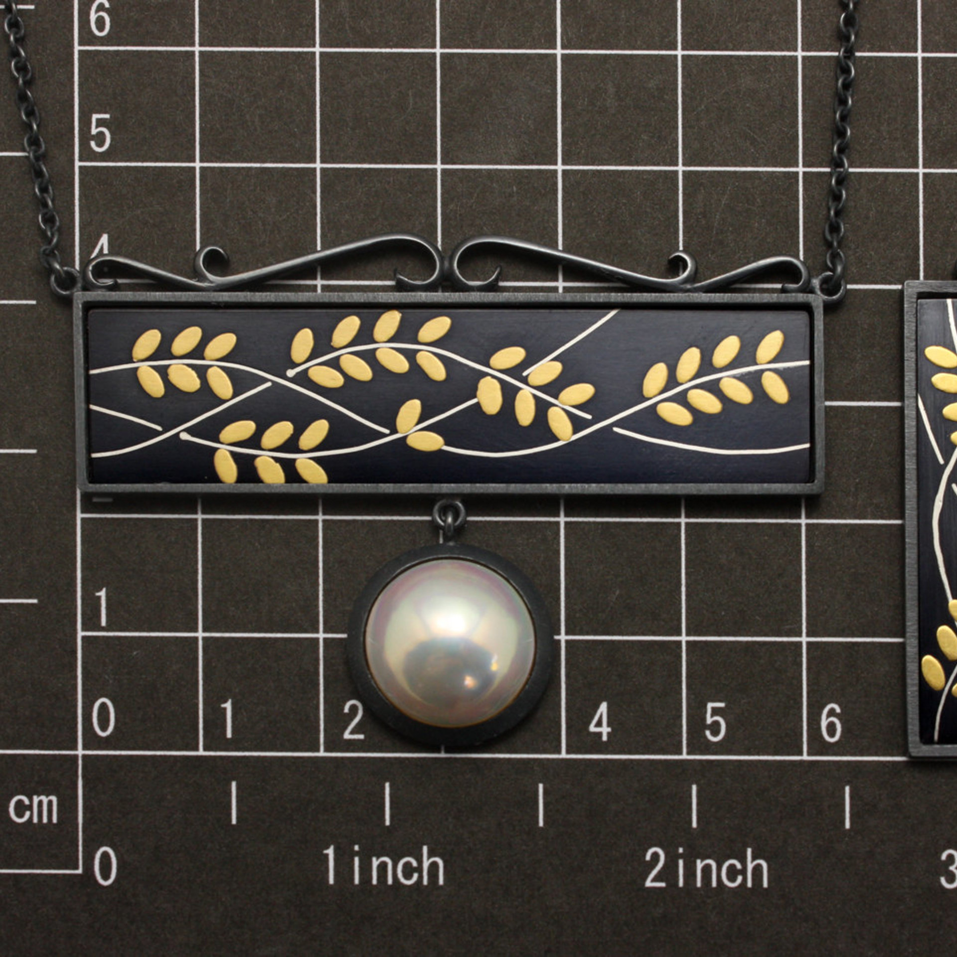 SOLD: Set of Japanese bush clover motif necklace and earrings