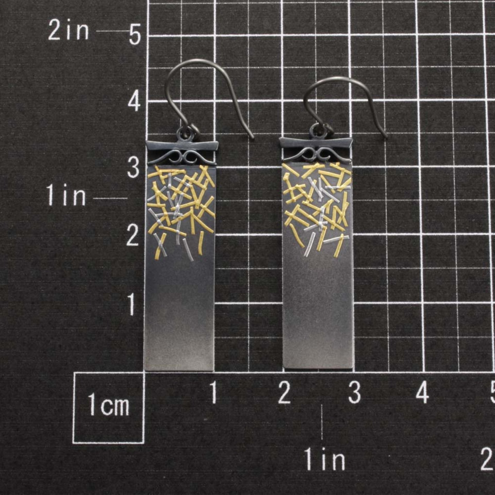 SOLD: Gold and silver strips Keum Boo earrings