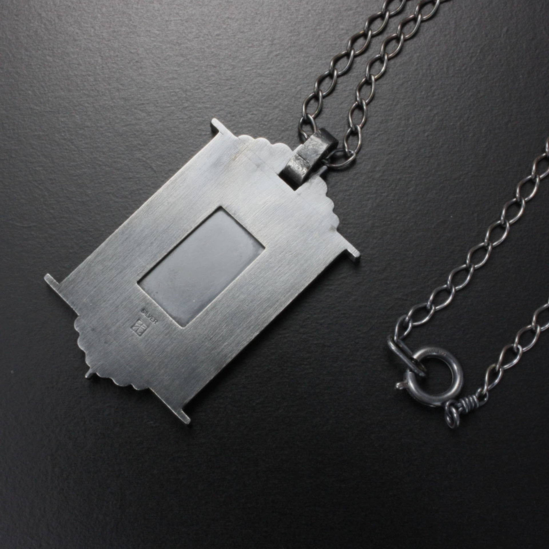 SOLD: Thriving leaves rectangle Keum Boo pendant