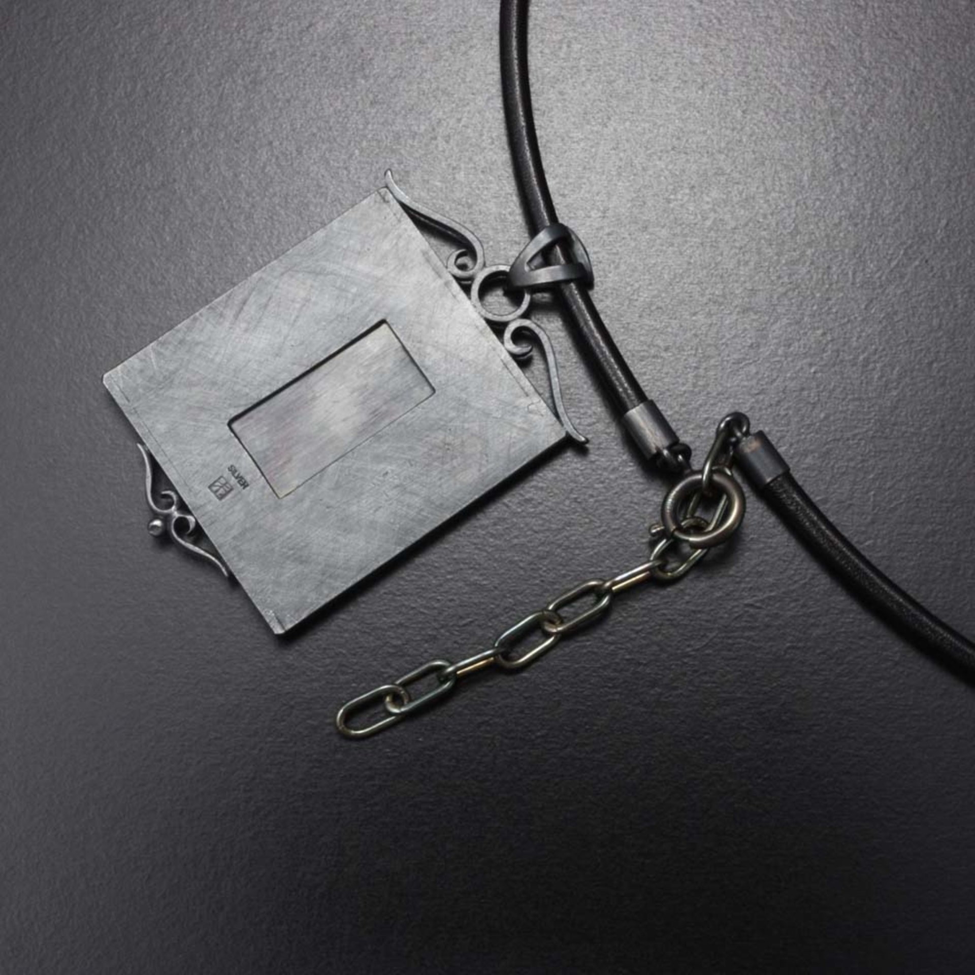 SOLD: The moon and a pine tree silver pendant