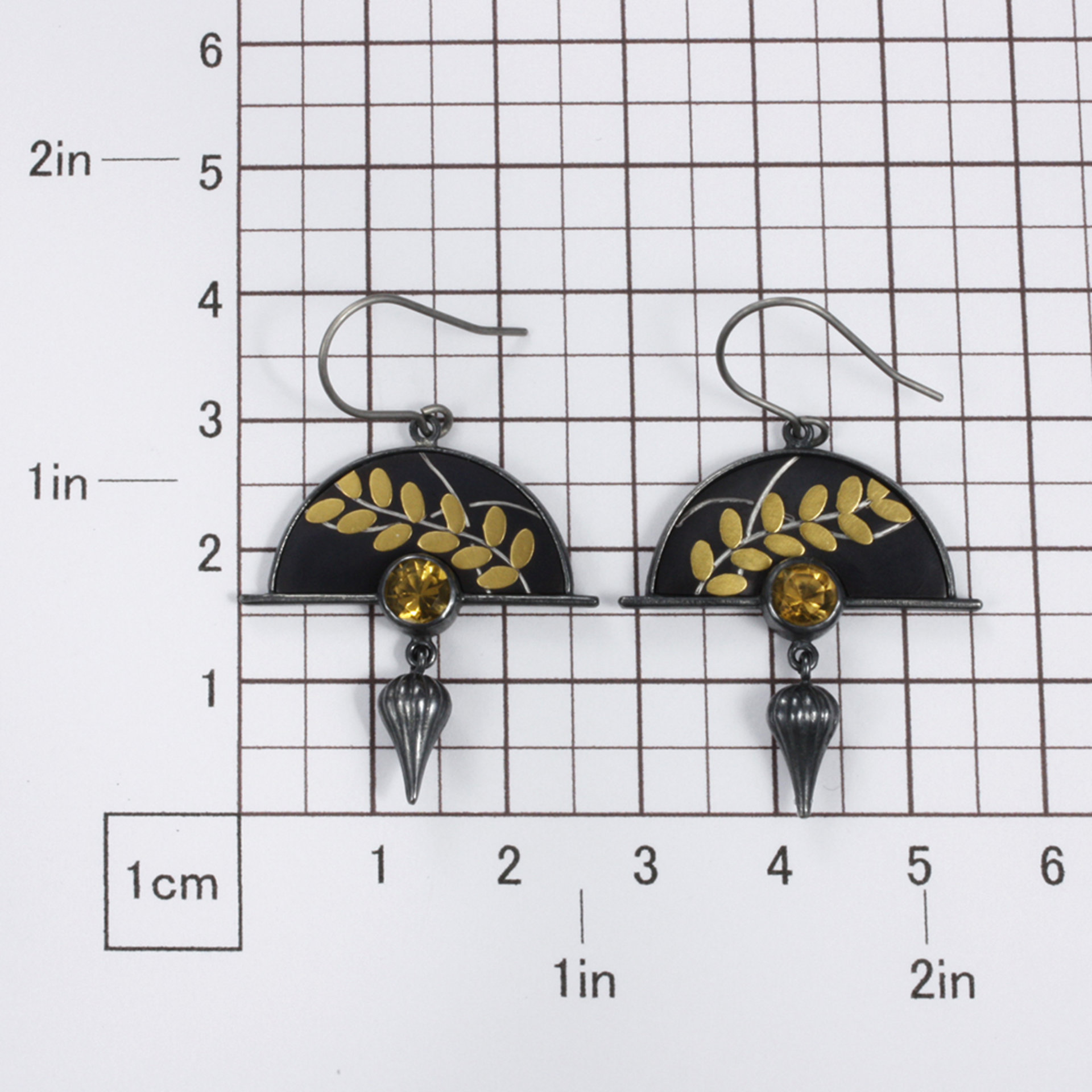 Shakudo earrings, Keum Boo earrings, oxidized silver earrings, Japanese art earr