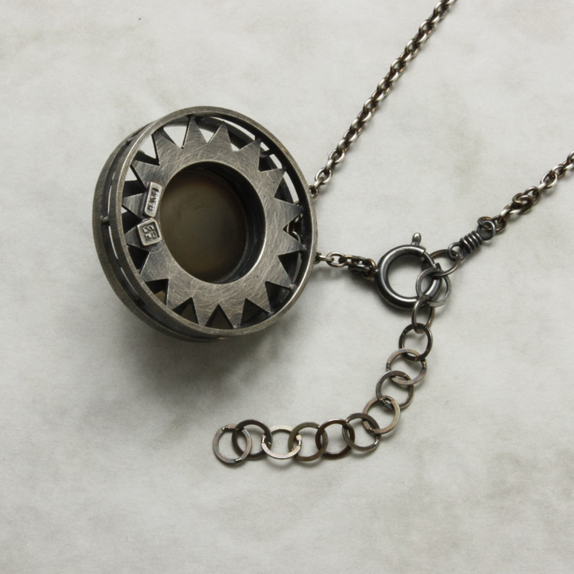 Art Deco style pendant necklace, brown quartz pendant necklace, cats eye jewelry