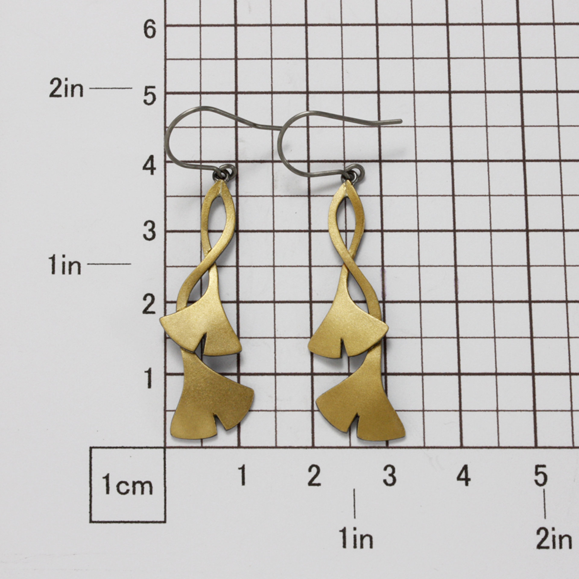 Ginkgo earrings, Keum Boo earrings, oxidized silver earrings