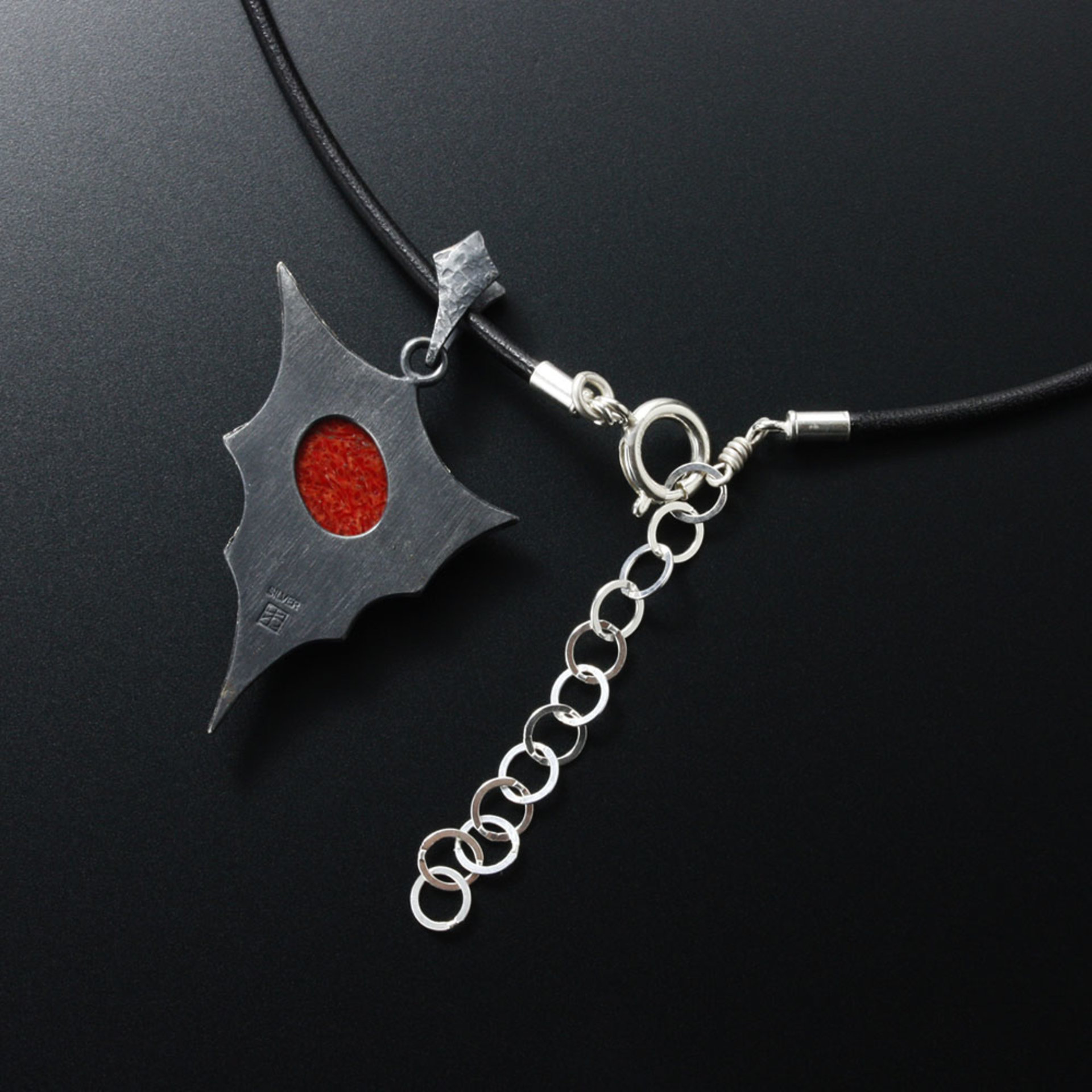 Red coral heart pendant of Goth and Steampunk image