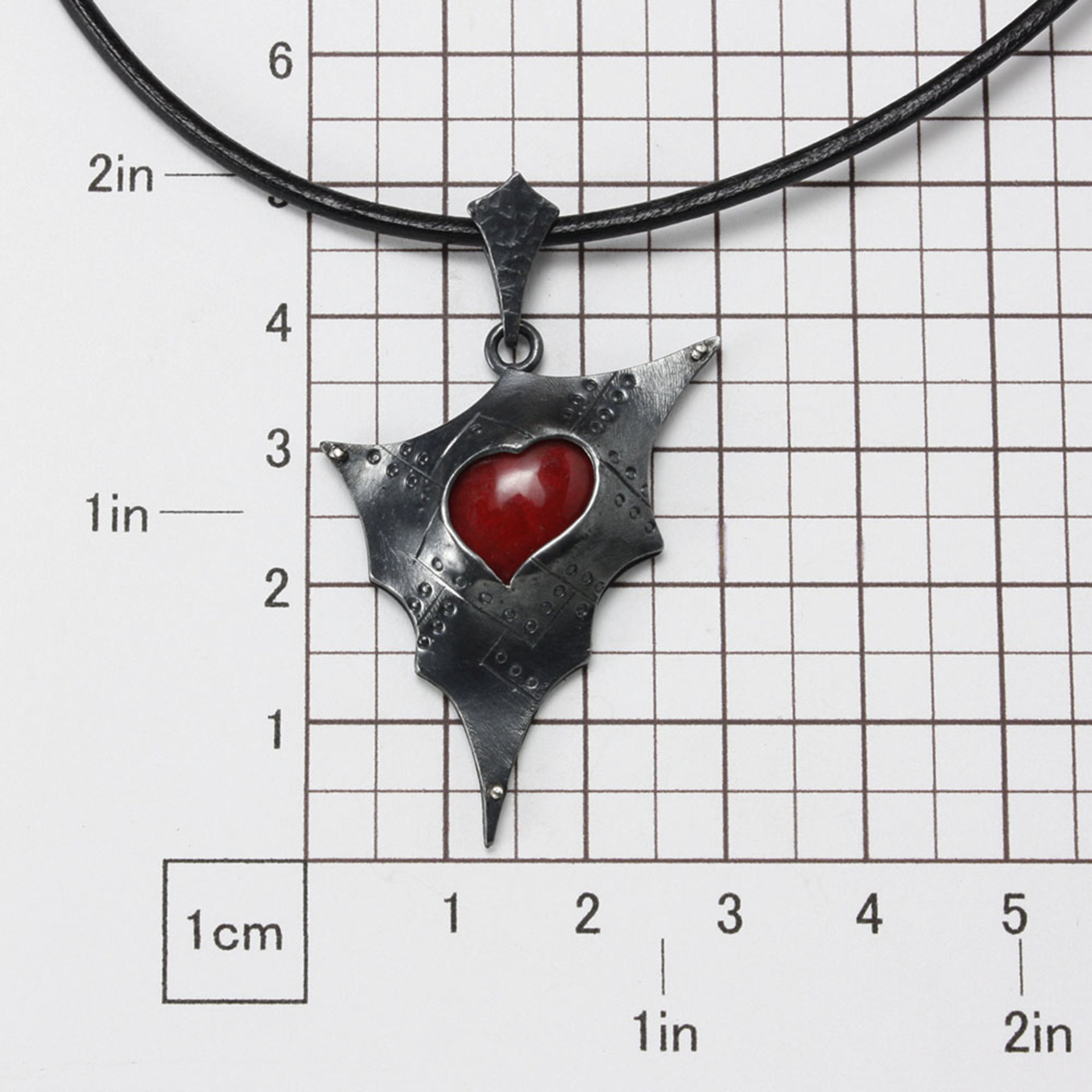 Red coral heart pendant of Goth and Steampunk image