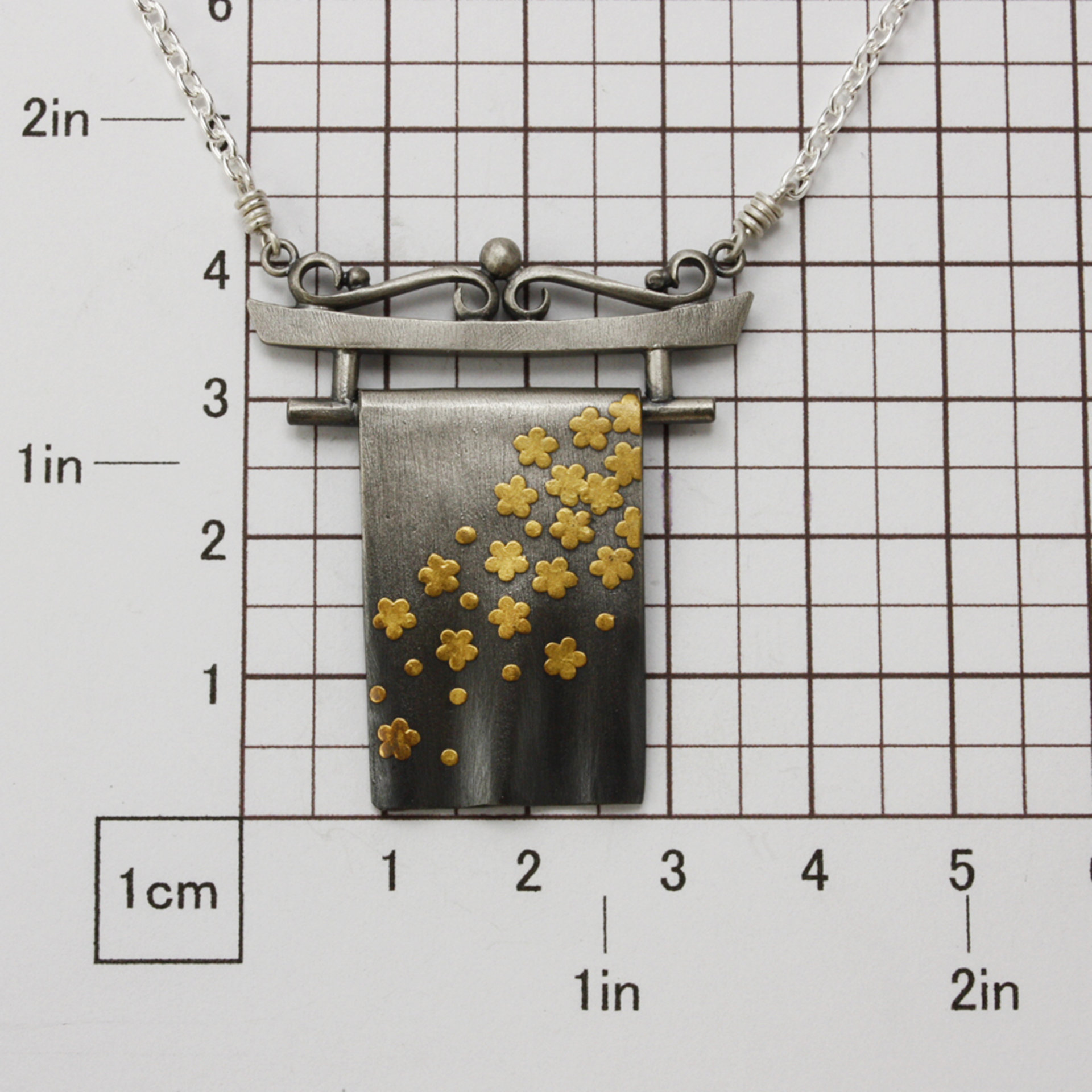 Japanese Kimono motif Keum Boo necklace