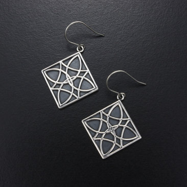 Celtic earrings, silver earrings, oxidized silver earrings